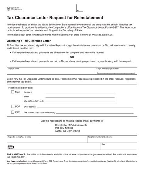 texas comptroller form 05 305|Requesting Tax Certificates and Tax Clearance Letters.